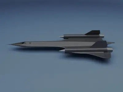 Blackbird SR-71 spy jet Low-poly 3D model