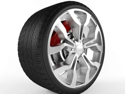 Audi R8 Tire with alloy wheel Free 3D model