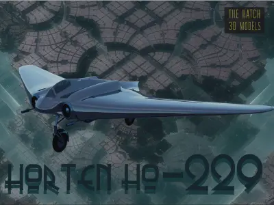 Horten HO 229 German Aircraft Low-poly 3D model