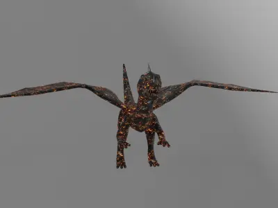 DRAGON fire flying 3D model