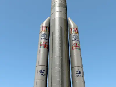 Rocket Ariane 5 ECA lowpoly Free low-poly 3D model