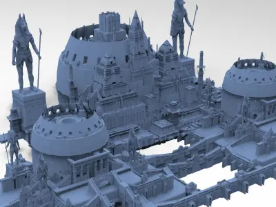 Ancient Egyptian Arena City 2 versions  3D model