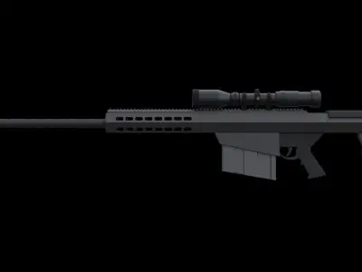 Barrett sniper rifle Free 3D model