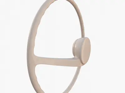 Generic 60s Car Steering Wheel 3D model