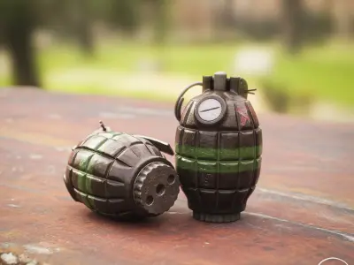 Mills Bomb No 36M MKI Grenade Low-poly 3D model