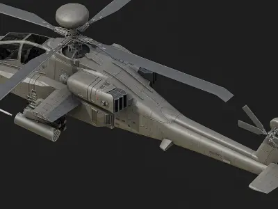 Apache AH64D LOW Low-poly 3D model