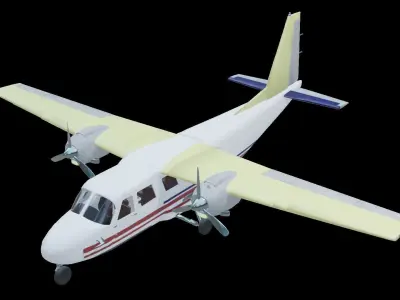 Plane airplane flying Low-poly 3D model