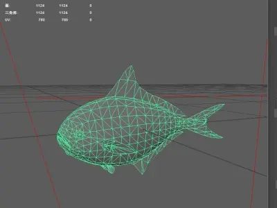 Pomfret Low-poly 3D model