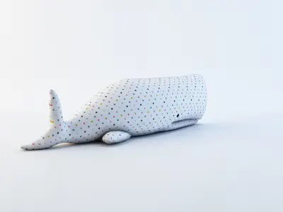 Plush Whale Low-poly 3D model