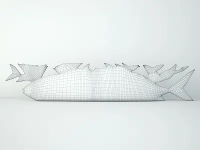 Hand Carved Mexican Folk Art Fish 3D model