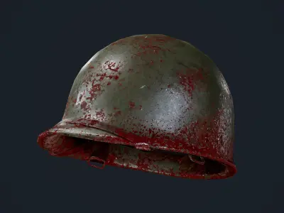 WW2 American Soldier Military Helmet Game Ready Low-poly 3D model