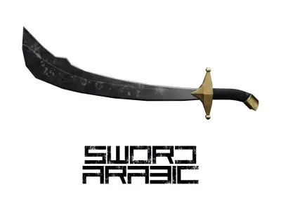 Sword Arabic Low-poly 3D model