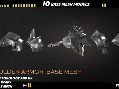 shoulder armor Low-poly 3D model
