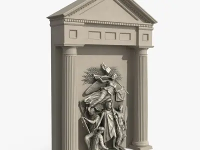 Angelic War Memorial Niche Beige 3D model