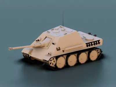 Low Poly Jagdpanther Tank Low-poly 3D model