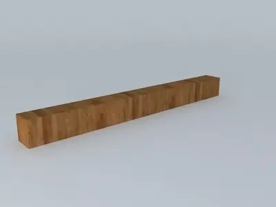 Wooden block bench Free 3D model