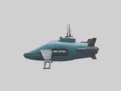 Robot version of a submarine model Low-poly 3D model
