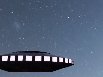simple UFO animated Low-poly 3D model