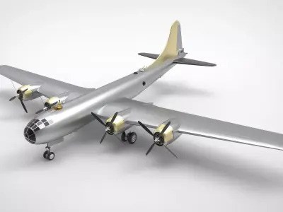 B-29 Superfortress  Silver 3D model