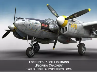 Lockheed P-38 Lightning - Florida Cracker 3D model