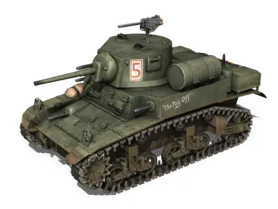 M3A1 Light Tank Stuart - The Pay Off 3D model