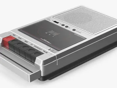 QFX Retro 39 Tape Recorder Silver 3D model