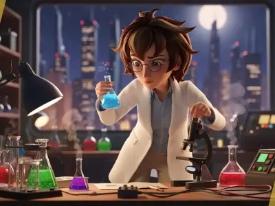 Stylized Cartoon Female Scientist or Teacher or Doctor Rigged Free 3D model