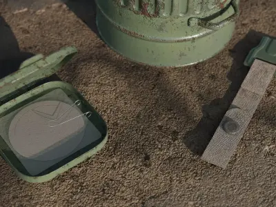 Tall M83 Gasmask Canister 3D model