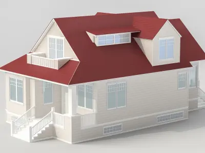 Family House 02 3D model purchase