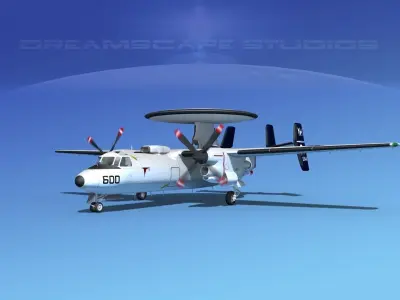 Grumman E-2C Hawkeye V14 3D model