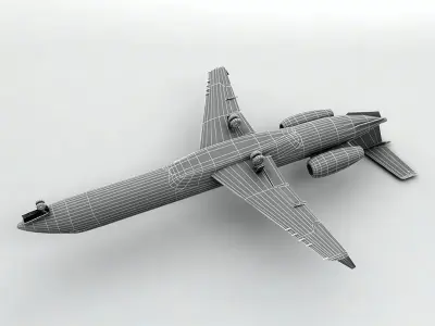  Embraer ERJ 145 - United Airlines Low-poly 3D model