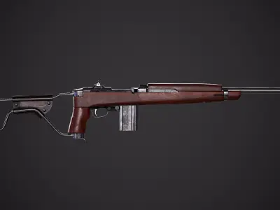 M1 Carbine Para Low-poly 3D model