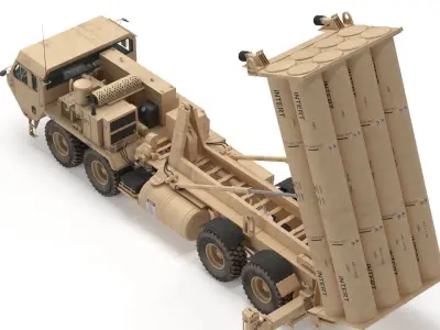 US Mobile Anti-Ballistic Missile System THAAD Open Version 3D model