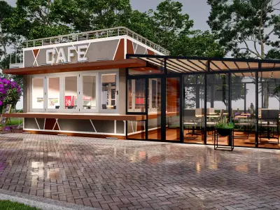  Coffeeshop Bar Low-poly 3D model