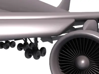 Detailed Dark Airplane 3D model