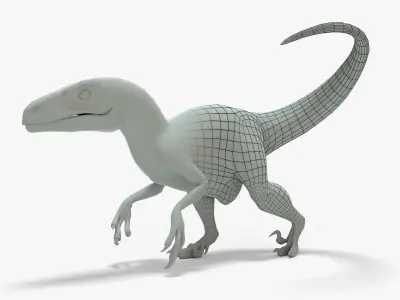 Utahraptor Rigged Basemesh Low-poly 3D model