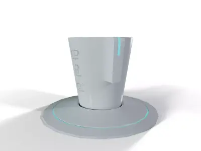 Sci-Fi Coffee Thermal Mug - Low Poly PBR Game Ready Low-poly 3D model