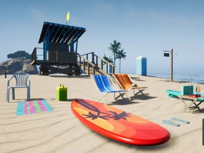 UE4 Island Low-poly 3D model