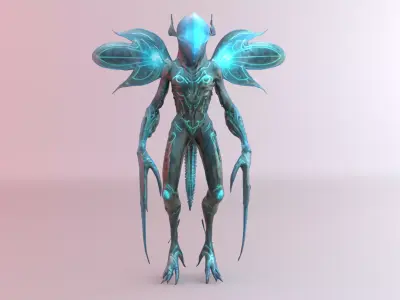 Bio-Alien Sentinel Sci-Fi Insectoid Creature 3D model