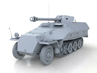 SDKFZ 251 22 - Ausf D - Pakwagen 3D model