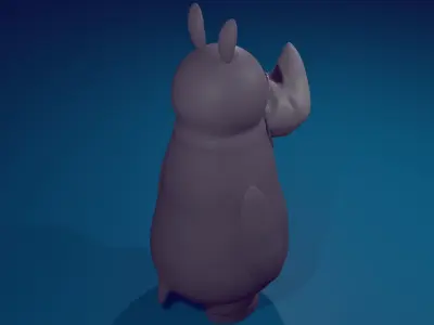 Cartoon rhinoceros Low-poly 3D model