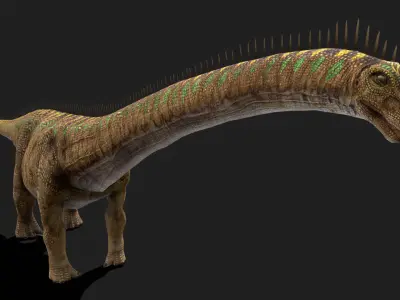 Diplodocus The Whip-Tailed Titan of the Jurassic Low-poly 3D model