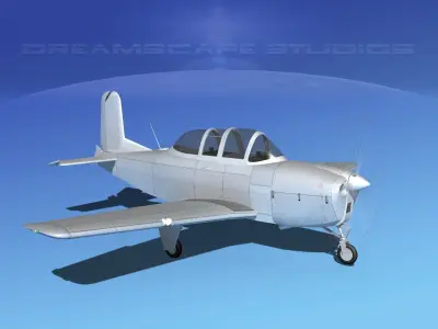 Beechcraft T-34 Mentor Bare Metal 3D model