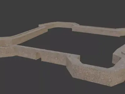 Zigetvar Castle Walls Low-poly 3D model