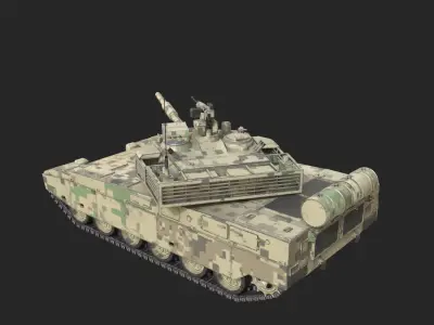 4 coatings of Pakistan VT4 MBT3000 Al-Hyder Main Battle Tank Low-poly 3D model