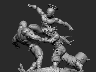 DBS Goku and Frieza vs Jiren 3D print model