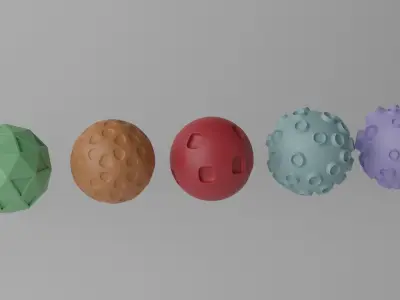 Cartoon Cute Planet Moon Star Collection Low-poly 3D model