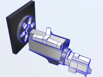 Simple low-detail diesel engine Low-poly 3D model