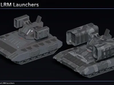 Scifi SRM LRM Carrier Low-poly 3D model