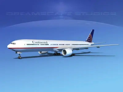 Boeing 777-300 MP Continental 3D model